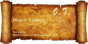 Obert Tiborc névjegykártya